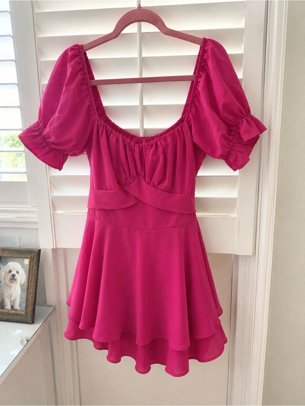 Lyaner women’s summer off the shoulder wrap tie back short sleeve ruffle romper